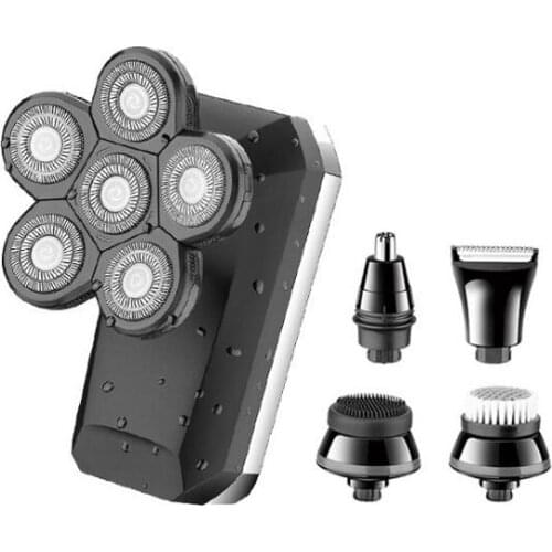 Kemei electric Shaver KM-7511 rechargeable mens shaver 5 in 1 set beard trimmer nose trimmer cleanser massager LCD washable