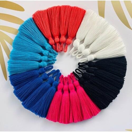 20Pcs Pure Cotton 8CM Short Fat Tassel Trim Pendant DIY Crafts Materials Household Curtains Hang Rope Jewelry Ornaments Fringe
