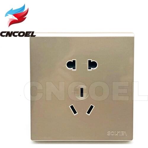 250V Wall Socket 5 Hole Switched Outlet 10A Power Socket Switch Plug Base For Air Conditioner Water Heater Outlet Panel