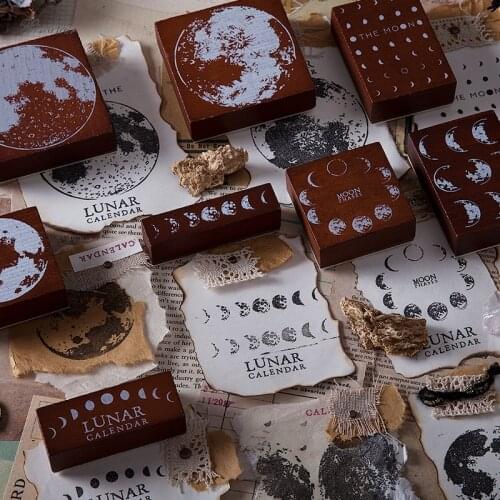 XINAHER Vintage wandering moon series stamp DIY wooden rubber stamps for scrapbooking stationery scrapbooking standard stamp