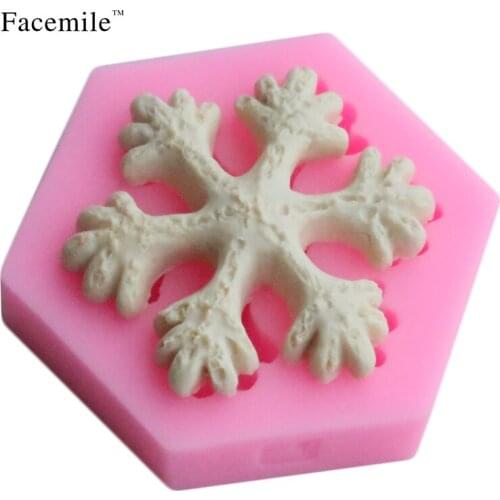 Silicone Fondant Mold Soap Sugar Craft Snowflake Christmas Halloween Silicone Fondant Mold for Xams Party Decoration