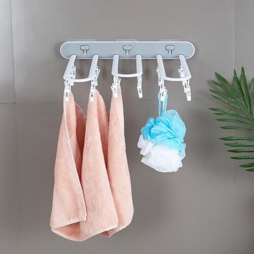 Folding Clothes Windproof Clip Folding Clothes Hanger Children Adults Clothes Dryer Socks Underwear Plastic Drying Rack
