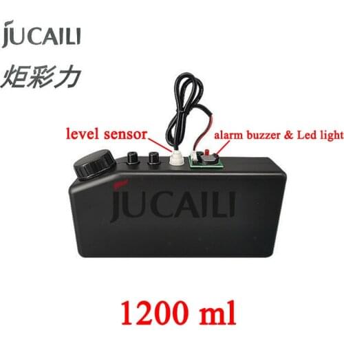 Jucaili 1200ml UV sub tank with level sensor/alarm buzzer for Infiniti/Gongzheng/Crystaljet inkjet/UV printer ink cartridge
