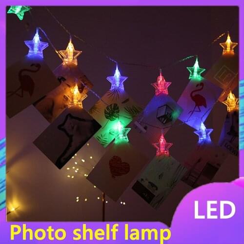 LED Photo Star Clip Lighting Chain Room Decorative Lights Night Market Lights with Clips Small Color Lighting Chain Lights