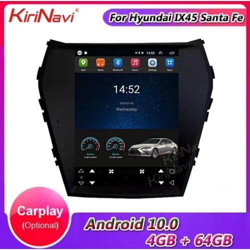 KiriNavi Vertical Screen Tesla Style Android 10 For Hyundai IX45 Santa Fe Car Radio Gps Navigation Car Dvd Multimedia Player 4G