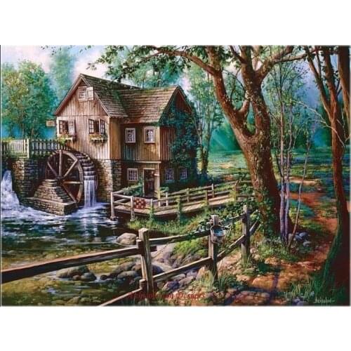 Embroidery Counted Cross Stitch Kits Needlework - Crafts 14 ct DMC Color DIY Arts Handmade Decor - Mill in Morning