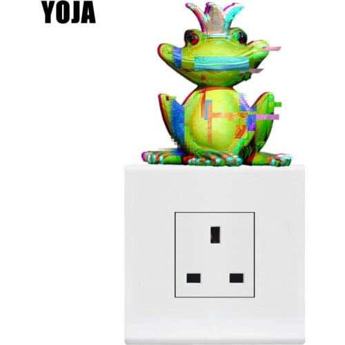 YOJA Crowned Frog In Fashion PVC Children Room Decor Wall Sticker Switch Colored Decal Funny Animal 8SS0977