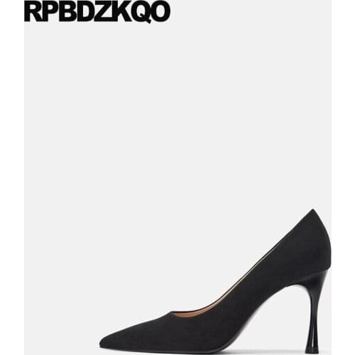 Pointed toe shoes ladies china medium heels wine red casual size 4 34 2019 scarpin stiletto yellow suede pumps thin high 33 plus