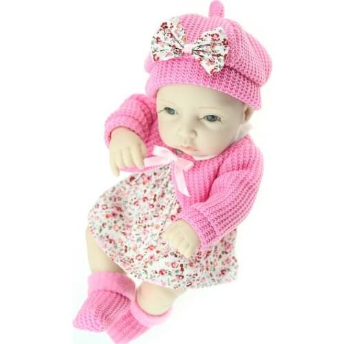 11inch Baby Doll Play Dolls Full Vinvl Body Washable With CLothes Lifelike Cute Girls Gifts Toy White
