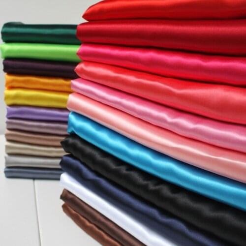 Satin Stretchy Fabric Silk Cloth Dress Glossy Handmade DIY Desoration Dress Wedding Party Sewing