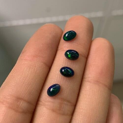 Australia Lightning Origin Black Opal Gemstones Loose Stones for Jewelry Making for Earrings Making
