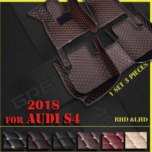 Leather Car floor mats for AUDI S4 2018 Custom auto foot Pads automobile carpet cover