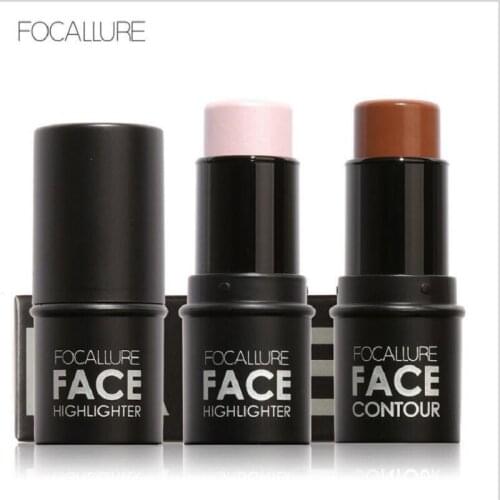 FOCALLURE Highlighter Makeup Glitter Contouring Bronzer For Face Shimmer Powder Creamy Texture Illuminator Stick Women Cosmetics