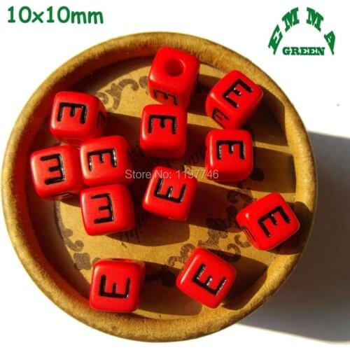Beads for Jewelry Making Acrylic Beads Letter Beads Red Beads 10mm 550pcs Alphabet Beads Cube Beads Loose Spacer Beads Fit DIY