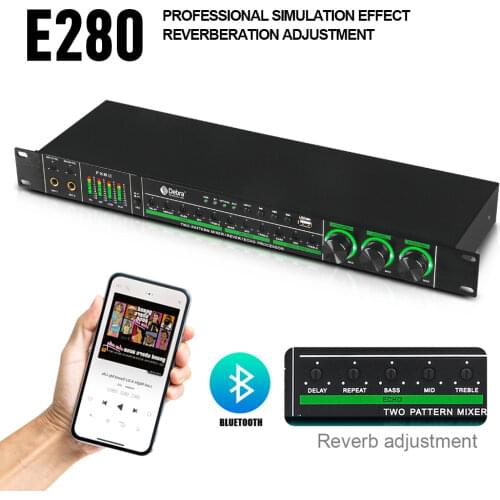 Debra E-280 Audio Pre-Stage Reverb Dsp Processor With USB,4.0 Bluetooth ,Optical Interface For Karaoke Effect System