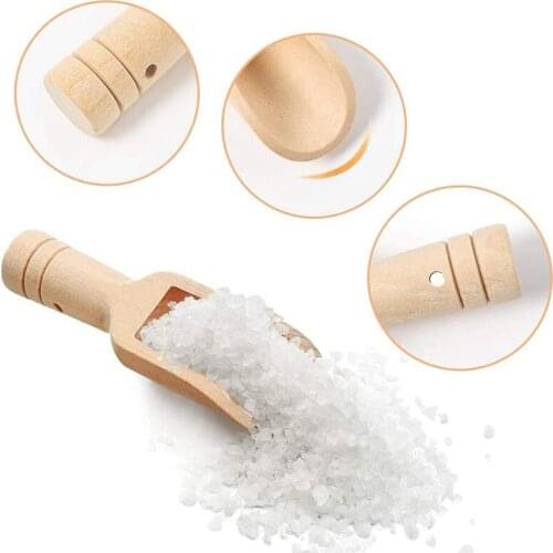 Wooden Spoons 50PC Mini Bath Salt Spoons Wooden Candy Spoons Washing Powder Spoons Spice Spoons 3-Inch