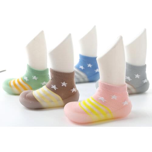 Unisex Baby Non-slip Sock Shoes Cartoon Animal Pattern Knitted Craft Upper Kids Shoes Soft Rubber Sole Toddler Shoe First Walker