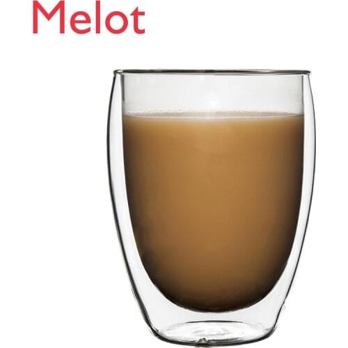 Egg-Shaped Cup Double Layer Glass Cup Creative Coffee Cup Beverage Cup Household Drinking Cups Transparent Juice Cup