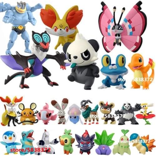 Anime Figrue Sword Shield Pokemons Toy Zorua Duraludon Totodile Cyndaquil Chikorita Gible Lucario Pancham Pokemons Action Figure