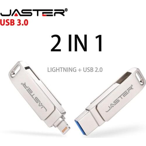 Pendrive de unidad Flash Usb para iPhone 6, 6s, 6Plus, 7, 7Plus, 8, X, Usb, Otg, Lightning 2 en 1, Pen Drive para dispositivos d