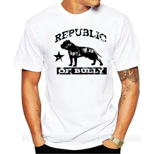 Republic of Bully Mens Pit Bull Shirt Bully shubuzhi Summer New Arrvial Summer Style Fashion Men T Shirts Funny Tee Shirts