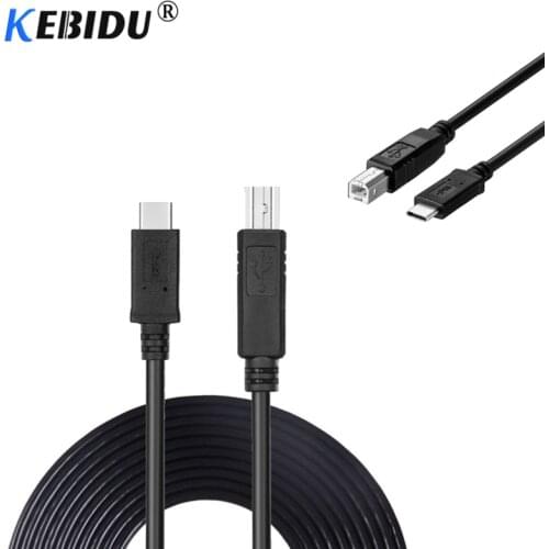 Kebidu USB 3.1 USB-C USB Data Cable Type C Male Connector to USB 2.0 B Type Male Data Cable for Hard Disk Smart Phone Printer