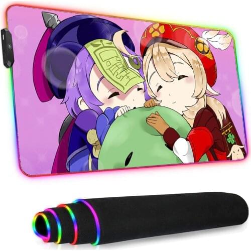 Genshin Impact Mat God of War Led Mousepad Rgb Anime Tattoo Magic BattleTiger Gaming Longteng Bj Alex Dedales Gamer Luminous Rug