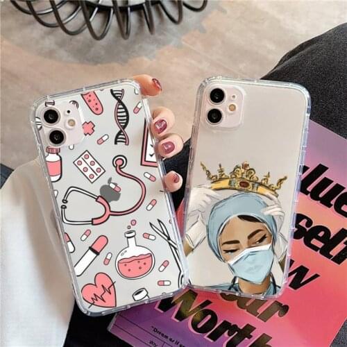 Nurse Medical Medicine Health Heart Phone Case Transparent for iPhone 11 12 mini pro XS MAX 8 7 6 6S Plus X 5S SE 2020 XR