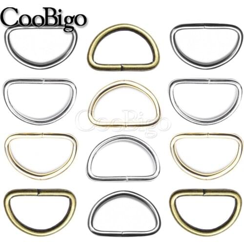 10 Pcs Metal D Rings Half Round Shaped Buckle Webbing Bag Belt Handbag Purse Strap Dog Collar DIY Leather Craft Accessories 25mm