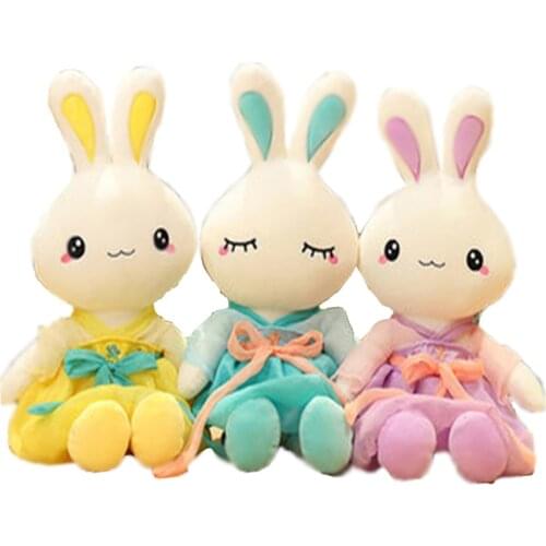 Cute rabbit Han suit rabbit Chinese wind Chinese ancient wind rabbit plush doll open eyes closed eyes rabbit doll