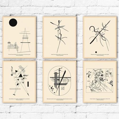 Wassily Kandinsky Line Diagrams Set of 6 Bauhaus Sketches