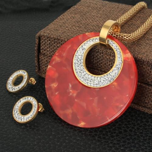 Stainless Steel Vintage Jewelry Chain Charm Necklace And Earrings Sets For Woman SEDHFXCI