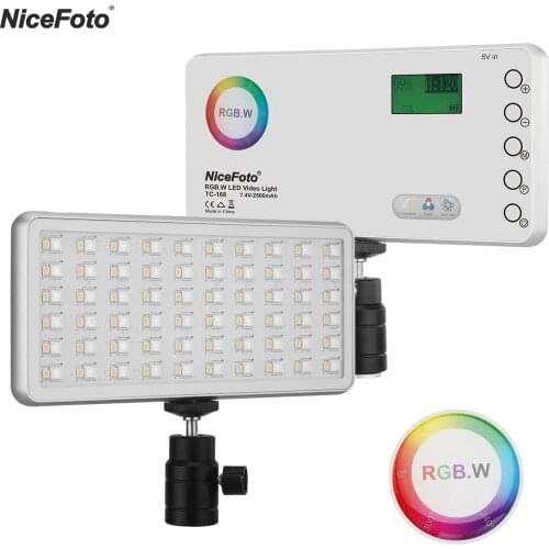 NiceFoto TC-168 Pocket Size LED RGB Light 2500-9900K With Bag 1/4 Inch Mounting Screw Holes 18 Kinds of Effects for Photography