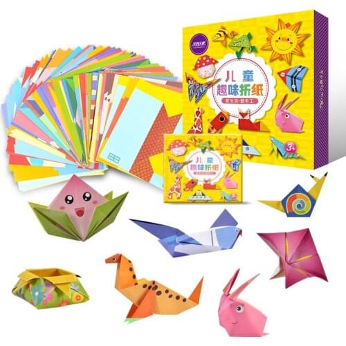 New 108 Sheets Children Origami Book Cute Animals Pattern 3D Puzzle DIY Handmade 3D Origami Guide Book