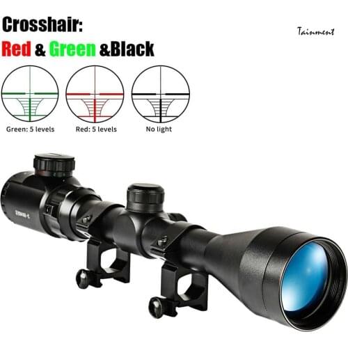New 3-9x40EG Rifle Scope Cross Sight Rangefinder 3-9x Green Red LED Tactical Optic Riflescope Hunting Rifle Scope Sniper Airsoft