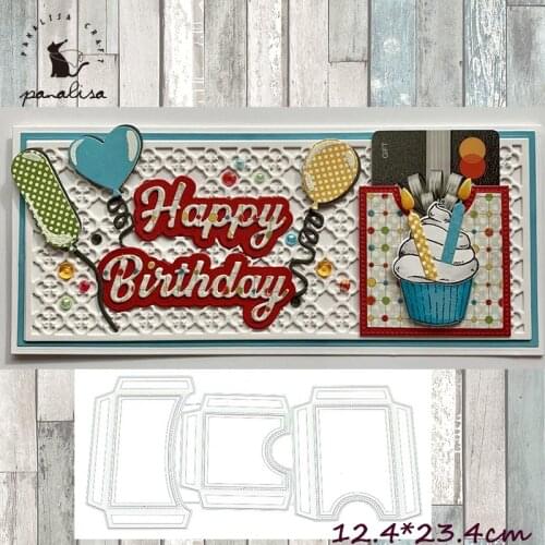 Panalisacraft Box Pocket 3D Metal Cutting Dies Craft Dies Scrapbooking Card Making Album Embossing Stencil Die Cut Decoration