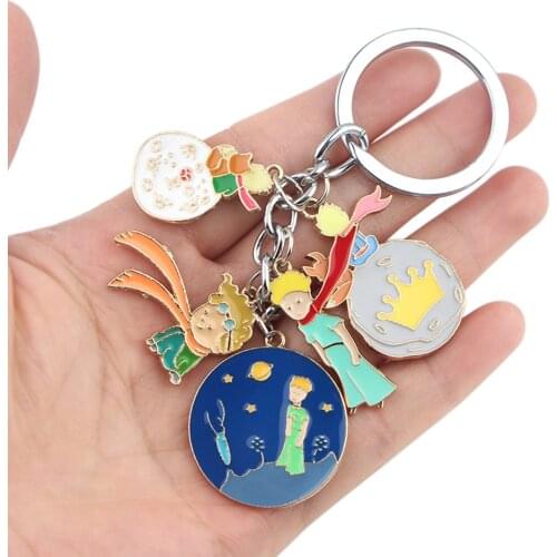 PF273 Dongmanli Anime Prince and fox Pendant Keychains Key Chain Keys Ring Key Holder Creativity Enamel Charm Jewelry Kids Gifts