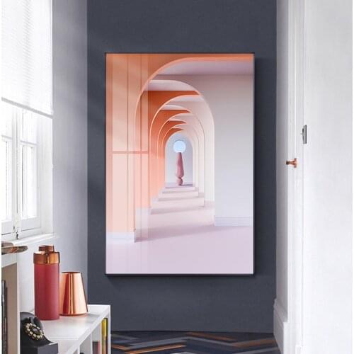 Modern Gamo warm colour hallway Canvas Painting posters and print Unique Art Wall Decor Pictures for Living Room Bedroom aisle