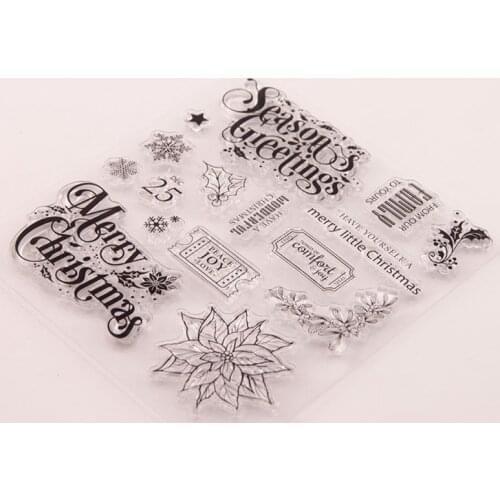 Christmas Snowflake Flower Silicone Clear Seal Stamp DIY Scrapbooking Embossing M17D