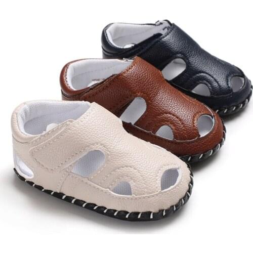 2020 Newborn Baby Boy Girl Sandals Soft Sole Shoes Toddler Leather Sandals Prewalker Summer Baby Shoes 0-18M