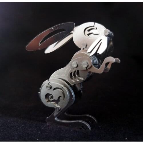 Steel Warcraft Chinese Zodiac rabbit 3D Metal Puzzle The Model DIY Cut Assemble Jigsaw Toy Desktop Decoration Gift For Adult kid