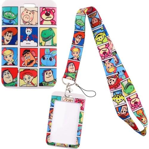 YQ247 Cartoon Toy Story Lanyard Neck Strap for Key ID Campus Card Badge Holder Key Chains Phone Rope Lariat Friends Kids Gifts