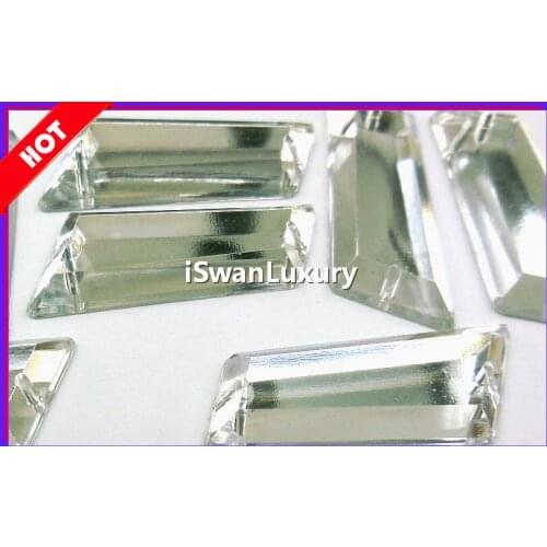 Mirrored Acrylic Stones and Crystals Silver 12x30mm 100pcs Strass Crystal Rhinestones Sew On Rhinestones Wedding Decoration Diy