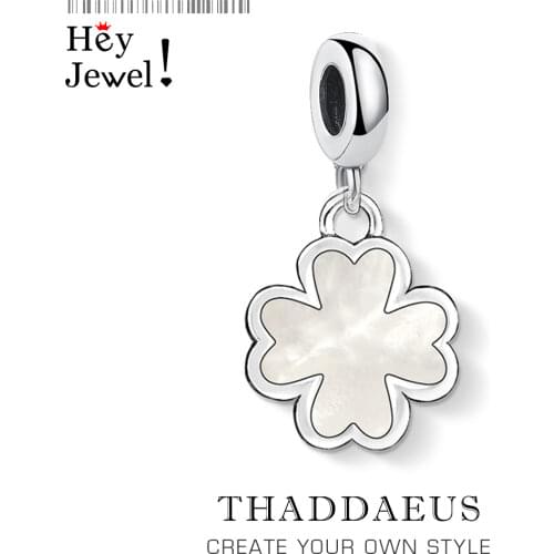 Cloverleaf Shell Design Charm Pendant Fit Bracelet Women Girl 925 Sterling Silver Lucky Fashion Jewelry Accessories Party Gift