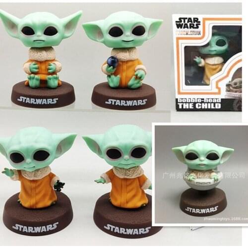5piece Star Wars the mandalorian the Child bobble-head TOYS Star wars Master Yoda collection figures toys with retail box