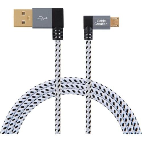 90 Angle Degree USB 2.0 A to Micro USB B Cable, Double Angle-Dual Angled Short Micro USB Cable with Aluminium Case,Space Gray