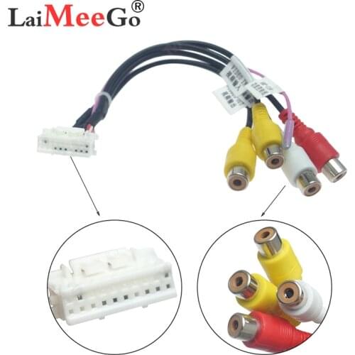 Car stereo radio RCA output line auxiliary subwoofer microphone adapter cable Android large screen dedicated video input antenna