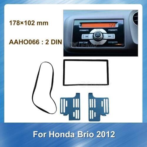 2Din Car Radio Fascia DVD GPS plate panel Trim for Honda Brio for Honda 2012 Stereo Panel Dash Mount Trim Installation Kit Frame