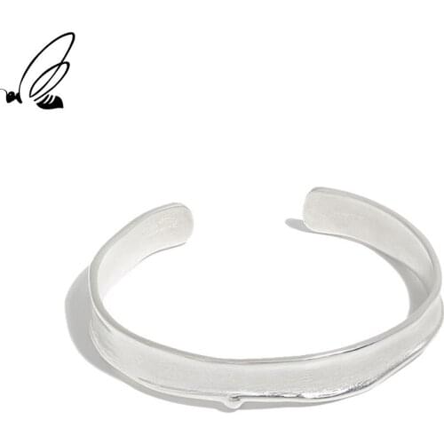 SSTEEL Geometric Design Bangle Texture Plated Gold Designer 925 Sterling Sliver Gift For Women Boho Minimalist Fine Jewelry