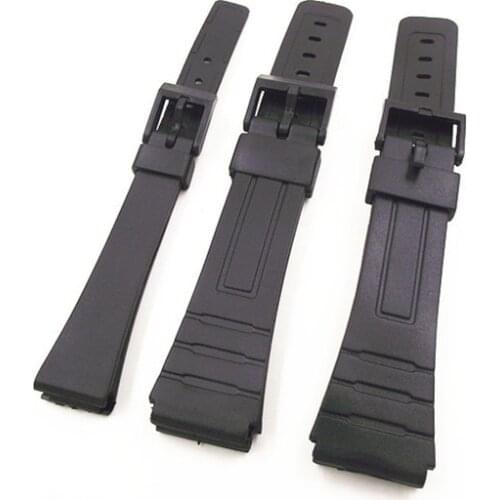 Wholesale 10PCS/lot 14mm 18mm 20mm black color resin watch band watch straps man and woman wrist watch straps for casio bands